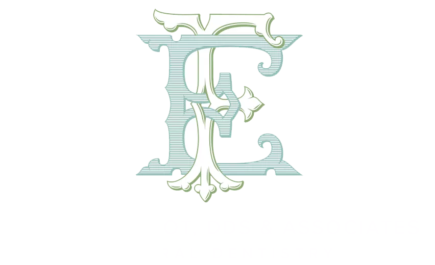 The image displays a logo with a stylized letter  E  at the center, surrounded by decorative elements, accompanied by text that reads  FONTENOT DENTAL   ASSOCIATES GENERAL DENTISTRY.